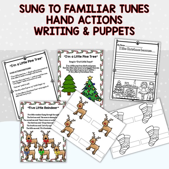 Christmas Songs, Poems and Fingerplays: Literacy, Writing, Reading Activities